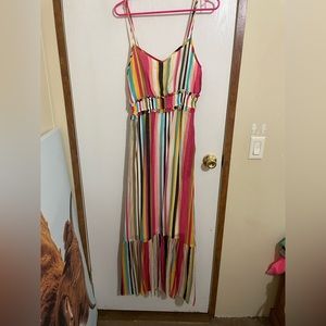 Beautiful bright stripper maxi beautiful for beach on a tan!